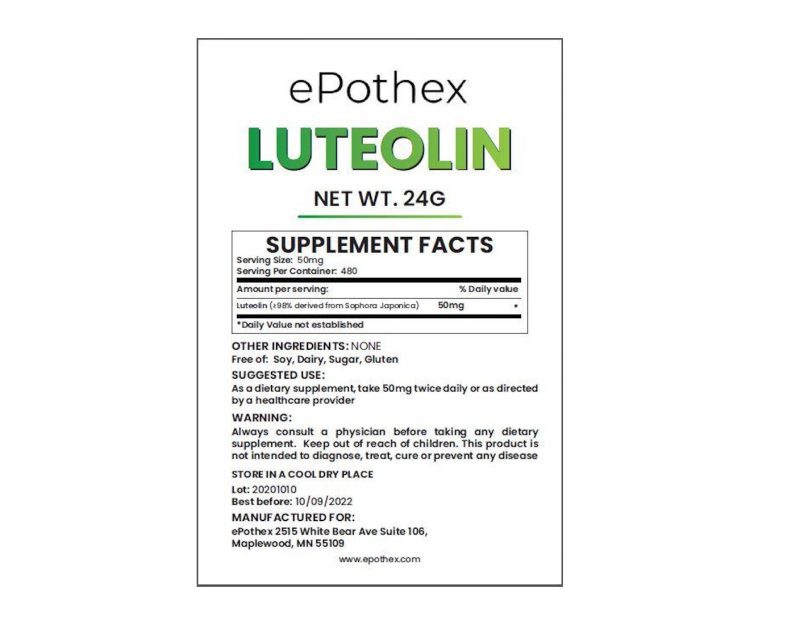 Luteolin Supplement Pure Powder