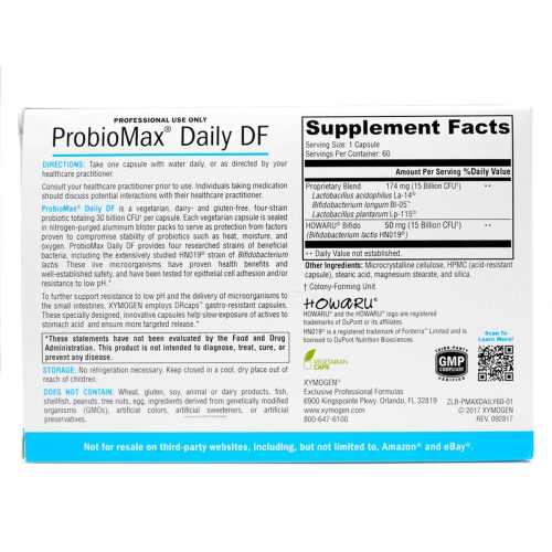 Probiomax daily df 60 ingredients xymogen