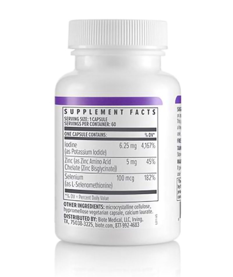 biote iodine plus 60 supplement facts